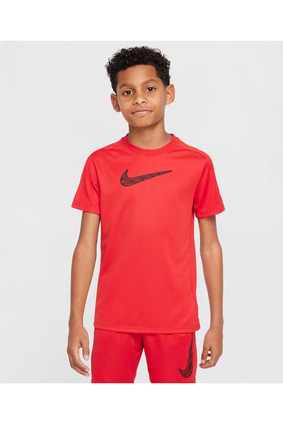 Nike تي شيرت Trophy23 Dri-Fit بأكمام قصيرة - أحمر/أسود جامعي