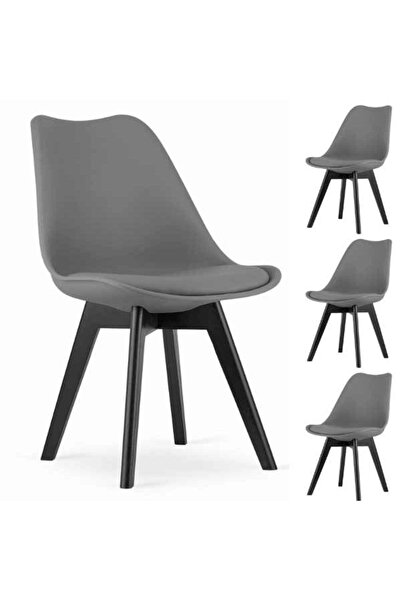 Mercaton Set 4 Scaune MRK, Stil Scandinav, cu Picioare din Lemn de Fag, Sezut...