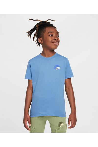 Nike 100% Cotton Dual-side Graphic Short Sleeves T-Shirt - Aegean Storm