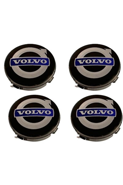 MAF Set 4 capace roți 64mm pentru jante din aliaj Volvo, negru+albastru