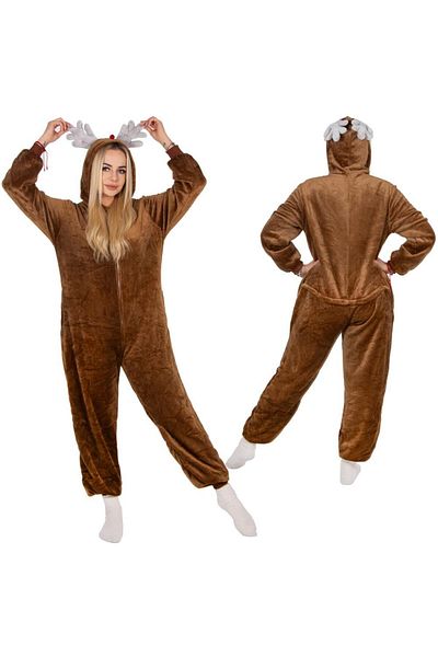 SERSIMO Pijama tip salopeta pentru adulti, model Ren, marime M