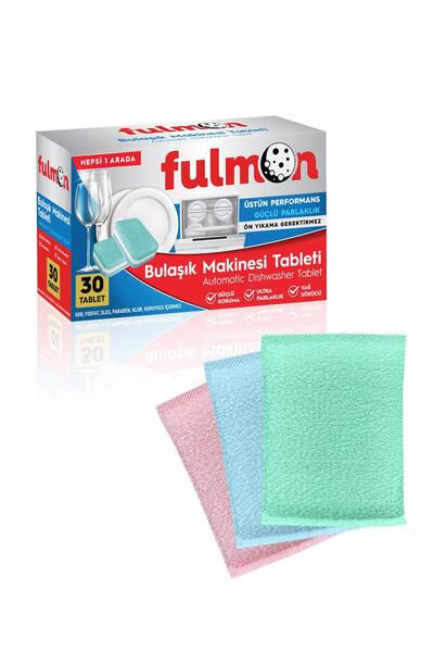 SMARTER PRATİK SÜNGER 3'LÜ VE FULMON 30'LU BULAŞIK MAKİNESİ TABLETİ DETERJANI...