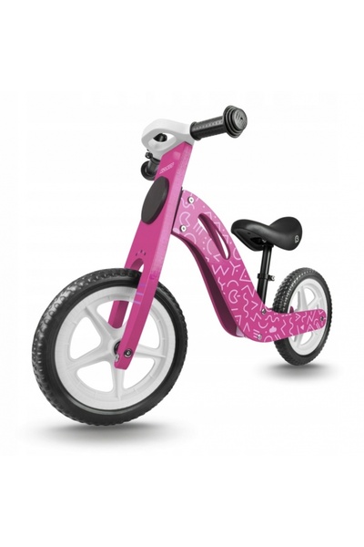 Ricokids Bicicleta copii din lemn fara pedale Roz, roti spuma EVA, de la 2 an...
