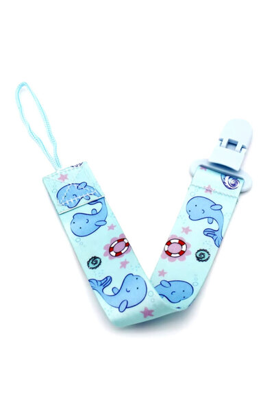 sallma Pacifier chain or toy with clips, sea animal print
