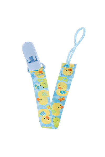 sallma Pacifier or toy chain, with clips, animal print, blue