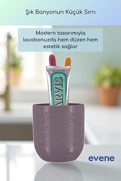 Evene Θήκη οδοντόβουρτσας Βάση οδοντόβουρτσας Βάση οδοντόβουρτσας Ματ Μωβ Χρώμα Μοντέλο 77