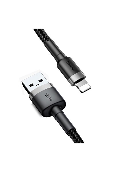 Baseus USB to Lightning Charging and Data Transfer Cable 1.5A, Aluminum, Length 2m, C553, Gray Black