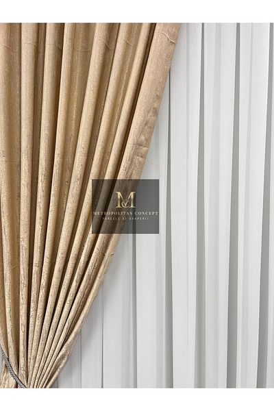 Metropolitan Concept Set 2 draperii Gravel, lucrate pe rejansa lata de 10 cm