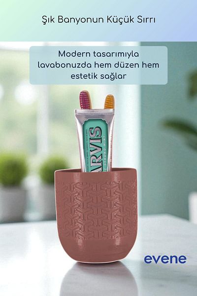 Evene Θήκη οδοντόβουρτσας Βάση οδοντόβουρτσας Βάση οδοντόβουρτσας Χρώμα καφέ Μοντέλο 77