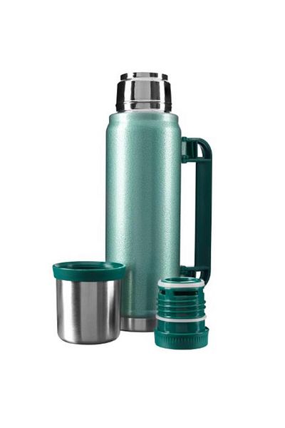S-LINK Sl-Tm13 Green Sandblasting Paint 750ml Inner 304 Plastic Handle and Portable Stainless Steel Thermos Mug