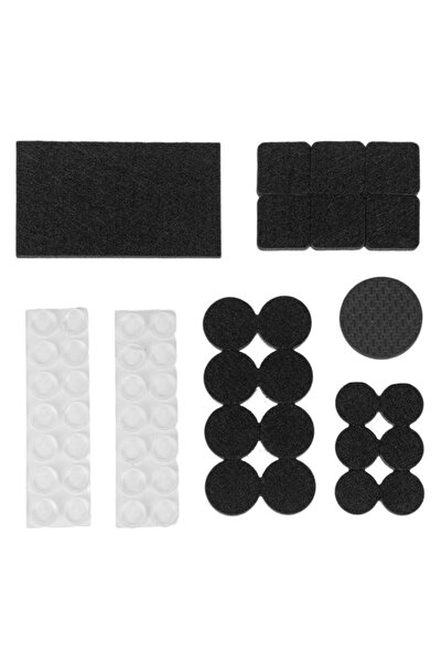 Dali Set de 162 de protecții adezive pentru podea și mobilier, din fetru și plastic, diverse dimensiuni, negru-transparent