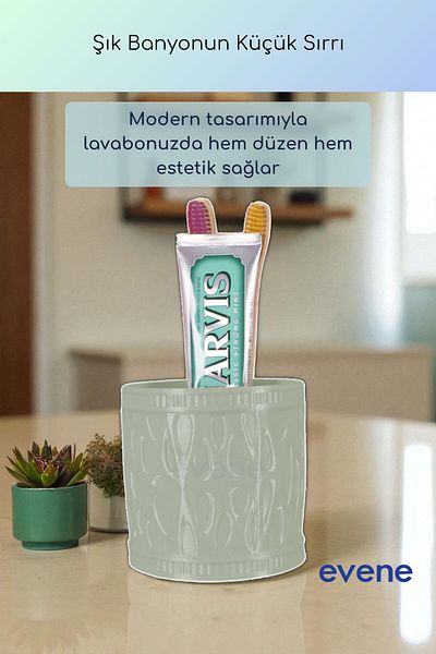Evene Θήκη οδοντόβουρτσας Θήκη οδοντόβουρτσας Βάση οδοντόβουρτσας Θήκη οδοντόβουρτσας Μαλακό ανοιχτό πράσινο χρώμα Μοντέλο 76