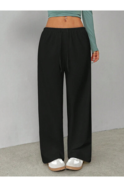 CAONNES Γυναικείο μαύρο παντελόνι μεγάλου μεγέθους φαρδύ φαρδύ παντελόνι SIX ...