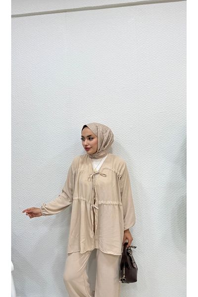VOLT CLOTHİNG Ayrobin Schnürhose Hijab Unterteil Oberteil Set
