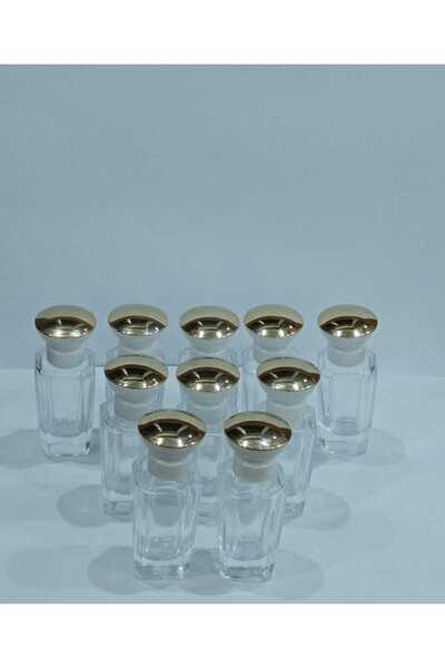 OEM 10'lu 50 ml Doldurulabilir Boş Parfüm Şişesi – Altın Kapaklı Dikey Tasarım