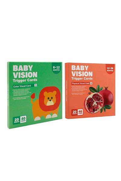 sallma Set 40 carduri stimulare vizuala bebelusi, cartonase cu imagini, 6-36 luni