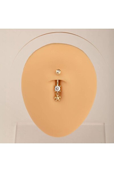 Dianora Piercing 14 Ayar Altın Kar tanesi Sallantılı Göbek Piercing