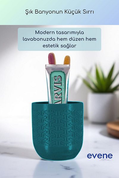 Evene Θήκη οδοντόβουρτσας Βάση οδοντόβουρτσας Βάση οδοντόβουρτσας Σκούρο πράσινο χρώμα Μοντέλο 77