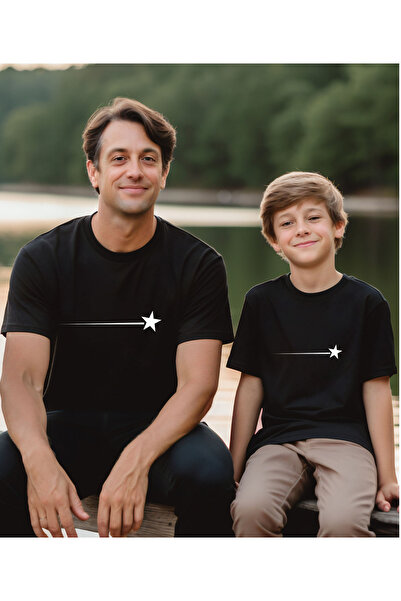 ASELİNDA Tricou combinat tată-fiică cu imprimeu Shooting Star (adăugați 2 art...