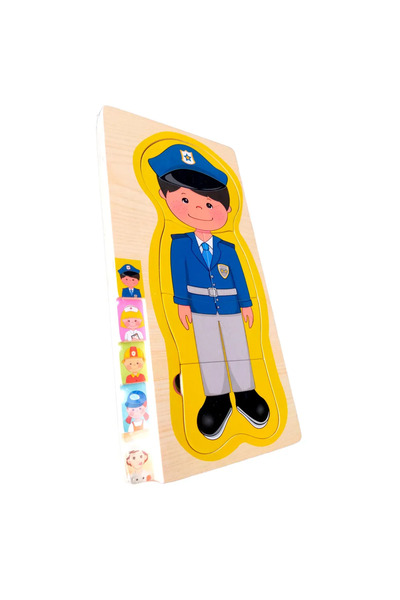 sallma Puzzle Montessori din lemn in 5 straturi, potrivirea formelor, dezvolt...