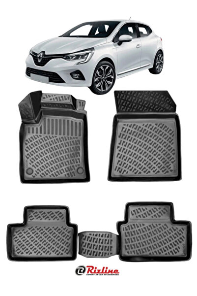 Rizline Renault Clio 5 E-Tech (2023 ve Sonrası) Havuzlu Paspas Seti Siyah