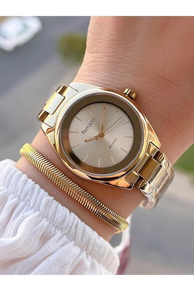 Ferrucci Steel Cord 2 Years Warranty 3 Atm Water Resistant Women Wrist Watch+Bracelet Bfc.03435.05