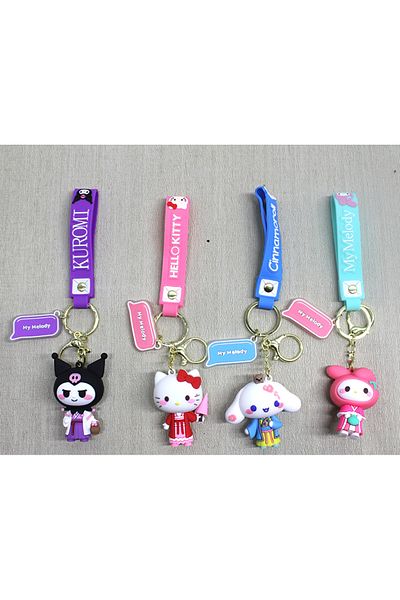 Anemore Collection Silicone Kuromi, Hello Kitty, My Melody Keychain