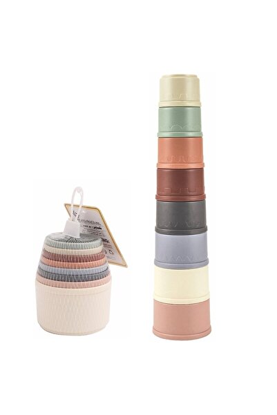 SARALMA Jucarie Turn de Stivuire pentru Bebe, format din 8 pahare