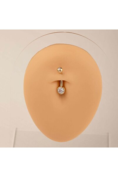 Dianora Piercing 14 Ayar Altın Tektaş Göbek Piercing