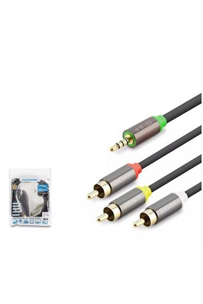 HCS Hadron Hdx1065 3.5mm to 3Rca Cable 2Line Gold 3m Black