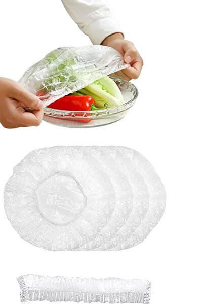 MivelaCure Lastikli Buzdolabı Poşeti 50x40cm Şeffaf Gıda Yiyecek Saklama Torbası Piknik Kamp Poşeti 100 Adet