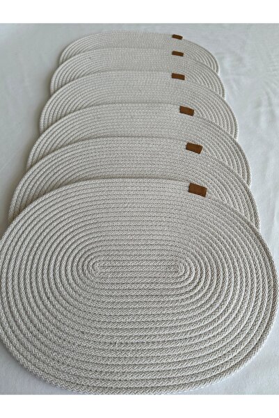 HHKARTS مفرش طاولة من الجوت الأمريكي، ديكور طاولة بيضاوي أبيض مقاس 30x40، مجم...