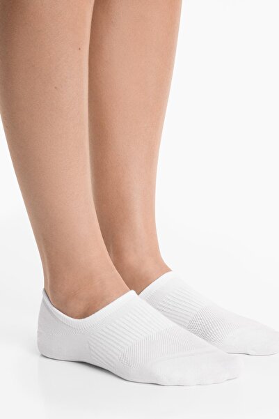 Oysho 3 pairs of high cut cotton blend invisible sports socks