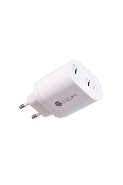 dalip Încărcător de perete 40W, încărcare rapidă, 2 x USB-C, 20W+20W, alb