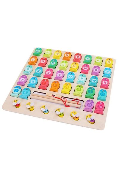 SARALMA Magnetic fishing game, Montessori, Alphabet and Bees