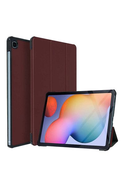 dalip Flip Cover Protective Case for Samsung Galaxy Tab S6 Lite, FoldPro, Leather, with Stand, Red