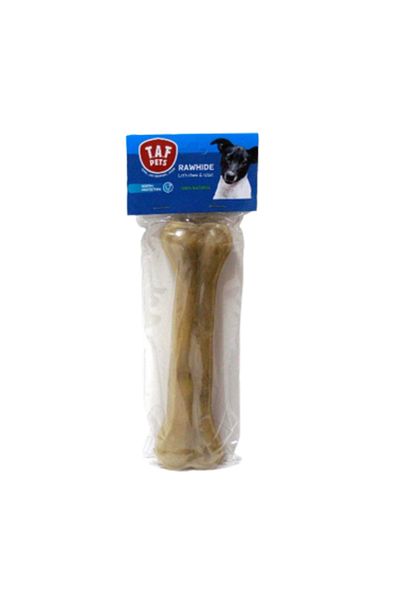 TAF PETS Recompense caini, os din piele presata, 20 cm, greutate 120-130g, 1 bucata