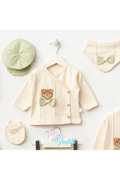 MiniVestito Samuel Teddy Bear Patterned Bow Tie Cap Hat 10 Piece Hospital Release