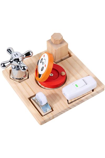 sallma Placa Montessori cu 5 activitati, din lemn