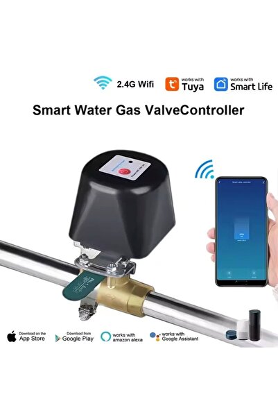 OEM Electrovalva inteligenta, Wi-Fi, App Tuya/Smart Life, Compatibil Alexa/Google Assistant, Negru