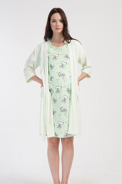 Vienetta Secret Cotton maternity and pregnant set Vienetta Sleepy Green