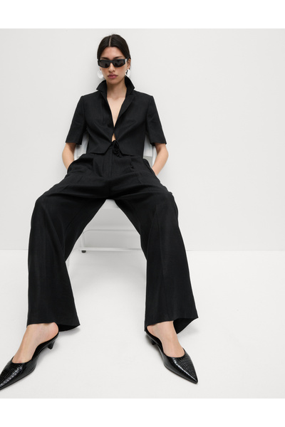 Marks & Spencer Keten Twill Wide Leg Pantolon