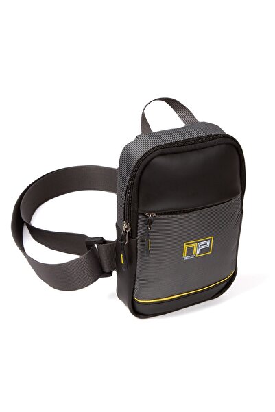 Newish Polo Men's Impertex Fabric Daily Cross Chest and Shoulder Bag with Phone Compartment - Gray