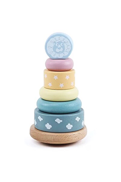 sallma Wooden stacking tower, Montessori, pastel colors