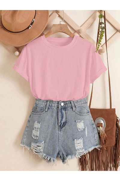 aynewmoda Casual loose round neck long sleeve palm tree b Printed summer t-shirt for women