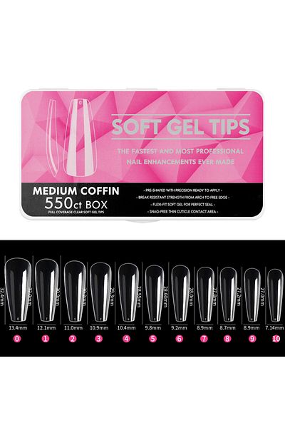 Choice 10 500pcs/box Ultra Thin Non-trace Semi-scrub Clear Fake Nail Soft Full Cover Fake Nail Extension DI