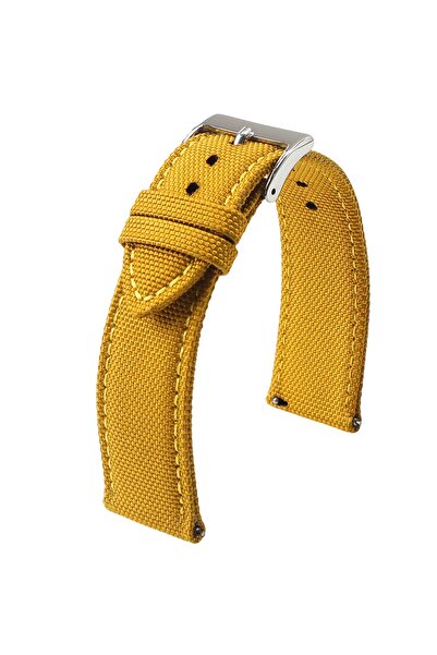 Choice سوار ساعة من قماش الشراع الأصلي باللون الأصفر الخردلي مقاس 20 مم، مقاس...