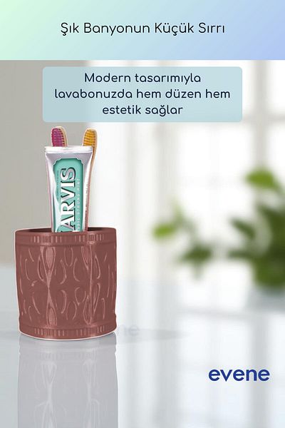 Evene Θήκη οδοντόβουρτσας Βάση οδοντόβουρτσας Βάση οδοντόβουρτσας Χρώμα καφέ Μοντέλο 76