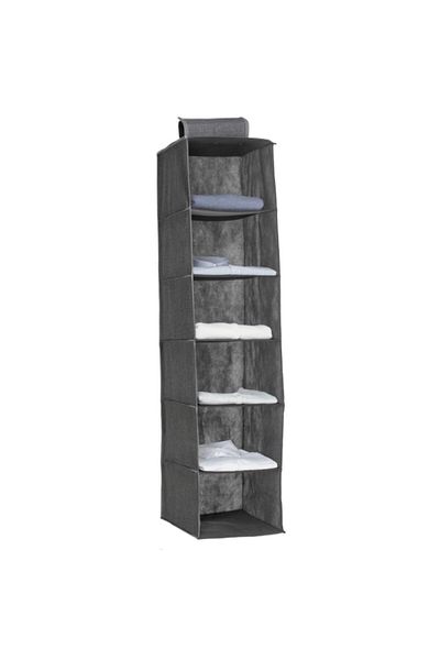 Five Simply Smart 6-Compartment Hanging Shirt Storage Rack