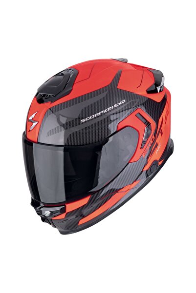 Scorpion Apex EXO-GT SP Carbon Matrix Air Flex Kapalı Motosiklet Kaskı Siyah Kırmızı